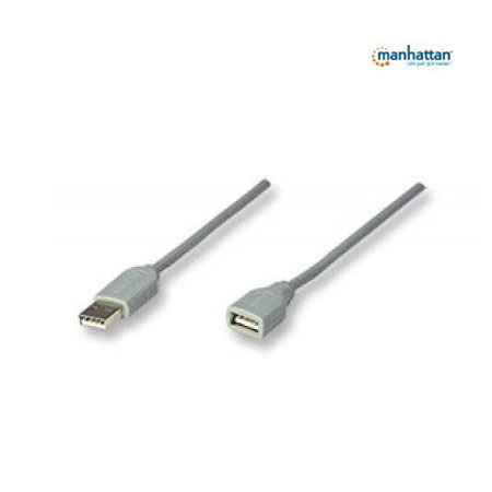CABLE USB - EXTENSION MANHATTAN, 1,8 M, USB A, USB A, GRIS