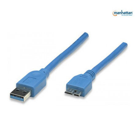 CABLE USB MICRO B - MICRO USB 3.0 MANHATTAN, 2 M, USB A, MICRO-USB B, MACHOMACHO, AZUL