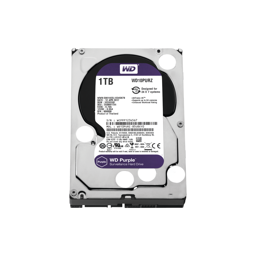 DISCO DURO PURPLE DE 1TB 3 AÑOS DE GARANTÍA PARA VIDEOVIGILANCIA